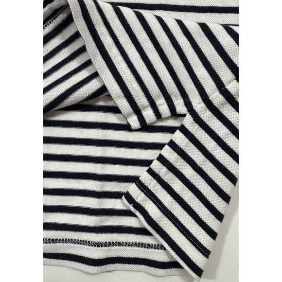 Brooks Brothers Mens St Andrews Golf Links Polo Shirt Size XL Navy White Striped - Picture 5 of 15